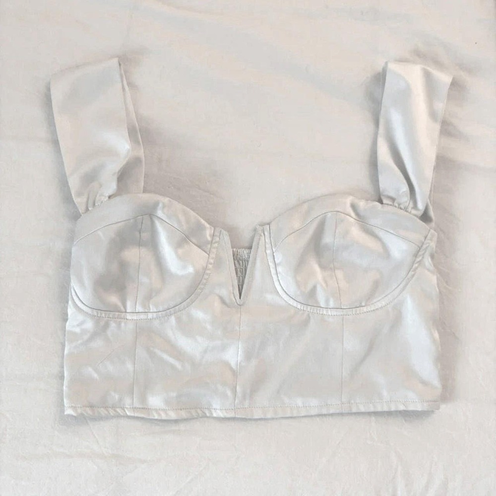 Superdown White Cropped Corset
